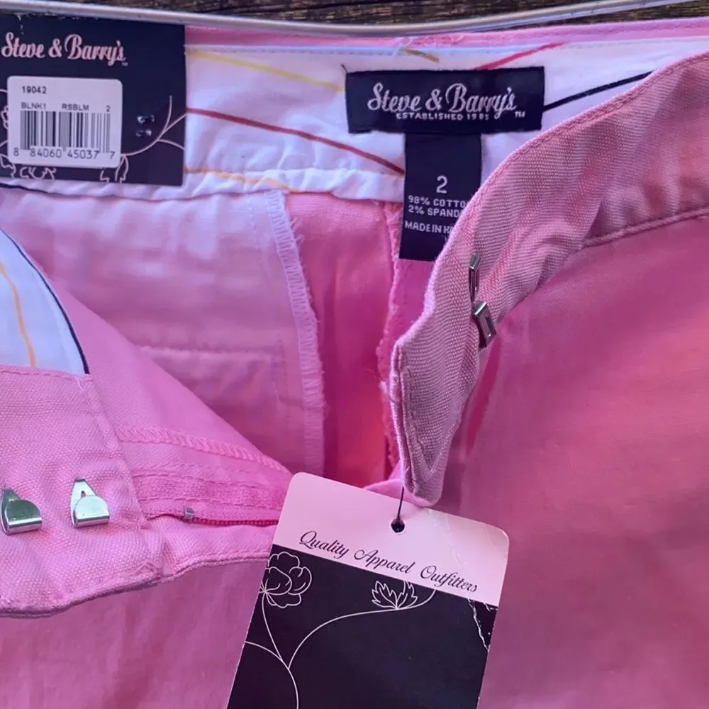 Steve and Barry’s pink capris sz. 2 NWT - Picture 2 of 4
